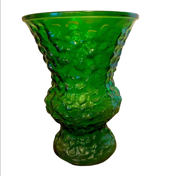 e o crody Accents Vintage Green Bubble Glass Vase Euc Poshmark